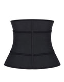 Faddish Black Neoprene Waist Cincher 3 Rows Hooks Sticker Smooth Abdomen